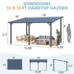 Aecojoy 10 ft. x 14 ft. Dark Gray Aluminum Patio Cover - Image 7