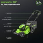 Greenworks 80V 21″ Cordless Self-Propelled Lawn Mower - Image 6
