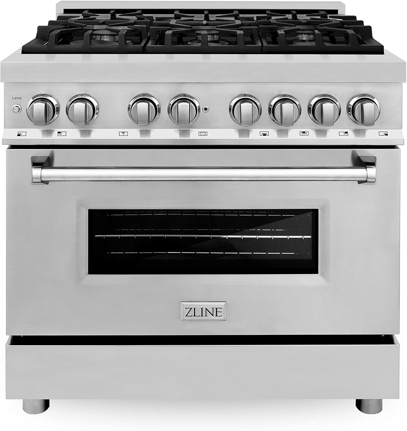 71snAGUTLML._AC_SL1500.jpg ZLINE 36 in. 4.6 cu. ft. Legacy Dual Fuel Range with 6 Burner Gas Cooktop and Electric Convection Oven in Stainless Steel (RA36) - Image 1