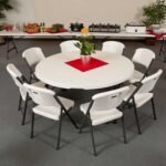 Lifetime (15) 60 in. Round Tables and Cart Combo - Image 12