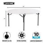 Lifetime (15) 60 in. Round Tables and Cart Combo - Image 3