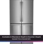 GE Profile – 36 in. Wide 22.9 Cu. Ft. 4-Door French Door Counter-Depth Smart Refrigerator with Dual-Dispense AutoFill Pitcher – Stainless Steel - Image 4