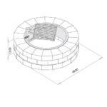 Necessories Wood Burning Fire Pit Kit 48″ w/ Cooking Grate, Concrete in Santa Fe - Image 3