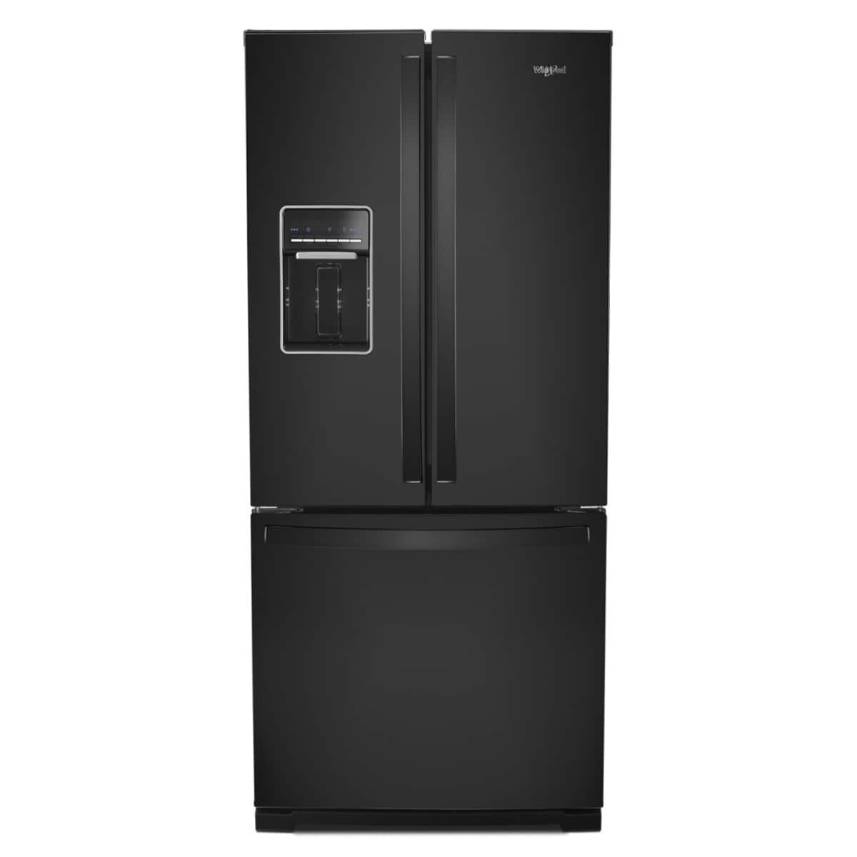 79991102-fb3e-4878-a7df-e2c222fec0c3.jpg Whirlpool – 30 in. Wide 20 cu. ft. French Door Refrigerator – Black - Image 1