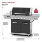 Nexgrill Deluxe 6-Burner Propane Gas Grill with Ceramic Searing Side Burner, Rotisserie Kit, 60,000 BTUs Output, and Stainless Steel Control Panel, BBQ Grill Perfect for Outdoor Gatherings 720-0896B - Image 2