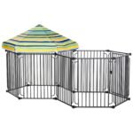 Dog Playpen with Door & Removable Cover for Small & Most Medium Sized Dogs Indoor & Outdoor Use, 47″ H