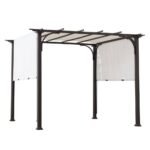 SUNJOY 10x10 White Pergola with Adjustable Canopy Roof - Image 11