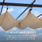 SUNJOY 9x12 Steel Retractable Pergola with Beige Roof for Backyard - Image 4