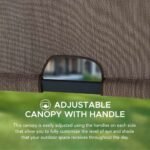 SUNJOY 10x12 Metal Pergola with Retractable Canopy and Curved Roof - Natural Cedar Finish - Image 4