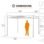 SUNJOY 10x10 Darkeford Metal Pergola with Sling Fabric Canopy - White - Image 3