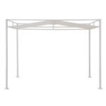 SUNJOY 10x10 Darkeford Metal Pergola with Sling Fabric Canopy - White - Image 9