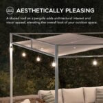 SUNJOY 10x10 Darkeford Metal Pergola with Sling Fabric Canopy - White - Image 6
