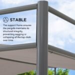 SUNJOY 10x10 Darkeford Metal Pergola with Sling Fabric Canopy - Gray - Image 7