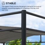 SUNJOY 10x10 Darkeford Metal Pergola with Sling Fabric Canopy - Black - Image 7