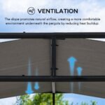 SUNJOY 10x10 Darkeford Metal Pergola with Sling Fabric Canopy - Black - Image 5