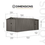 SUNJOY 10x20 Storage Shed Kits with Lockable Doors and Vents - Light Gray - Image 4