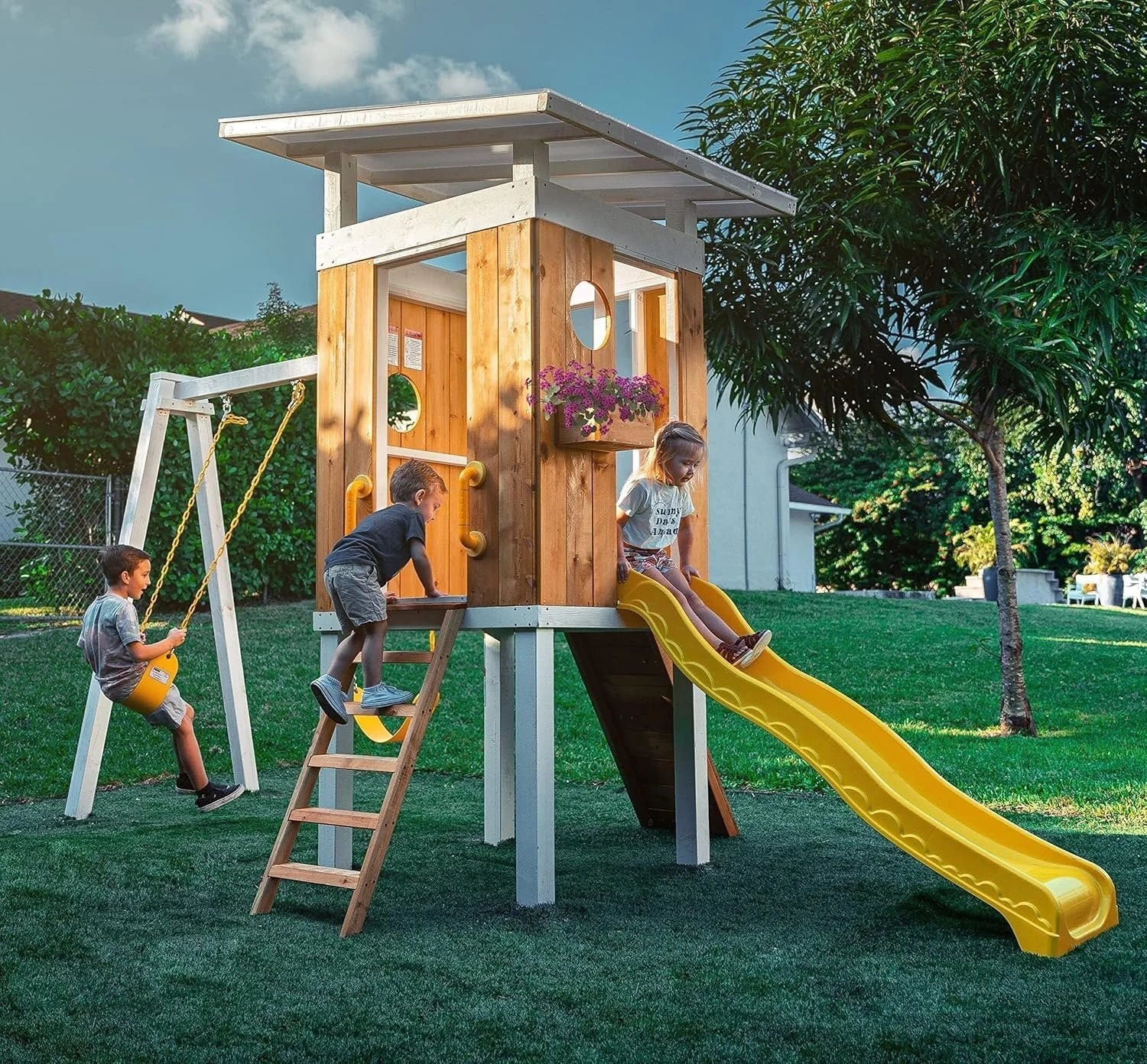 A1pQACWI1L._AC_SL1500.jpg Avenlur Forest Modern Backyard Outdoor Swing Set - Image 1