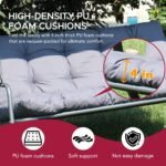 SUNJOY 3-Seat Italian-Made Patio Swing Chair with Adjustable Canopy and 4" Cushions – Gray - Image 9