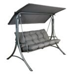 SUNJOY 3-Seat Italian-Made Patio Swing Chair with Adjustable Canopy and 4" Cushions – Gray - Image 14