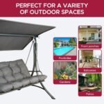 SUNJOY 3-Seat Italian-Made Patio Swing Chair with Adjustable Canopy and 4" Cushions – Gray - Image 12