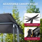 SUNJOY 4-Seat Italian-Made Patio Swing Chair / Bed with Adjustable Canopy and Cushions – Gray - Image 13