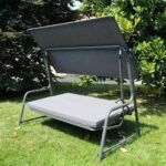 SUNJOY 4-Seat Italian-Made Patio Swing Chair / Bed with Adjustable Canopy and Cushions – Gray - Image 22