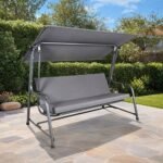 SUNJOY 4-Seat Italian-Made Patio Swing Chair / Bed with Adjustable Canopy and Cushions – Gray - Image 24