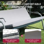SUNJOY 4-Seat Italian-Made Patio Swing Chair / Bed with Adjustable Canopy and Cushions – Gray - Image 19