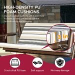 SUNJOY 4-Seat Italian-Made Patio Swing Chair / Bed with Adjustable Canopy and Cushions – Stripe - Image 9