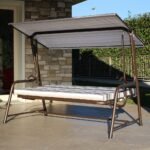 SUNJOY 4-Seat Italian-Made Patio Swing Chair / Bed with Adjustable Canopy and Cushions – Stripe - Image 15