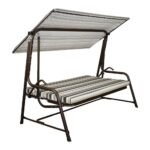 SUNJOY 4-Seat Italian-Made Patio Swing Chair / Bed with Adjustable Canopy and Cushions – Stripe - Image 16