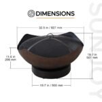 SUNJOY 32 Inch Copper Steel Outdoor Wood Fire Pit with Spark Screen - Image 9