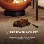 SUNJOY 32 Inch Copper Steel Outdoor Wood Fire Pit with Spark Screen - Image 8