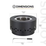 SUNJOY 28 Inch Round Stainless Steel Smokeless Fire Pit with PVC Cover and Poker - Black - Image 11