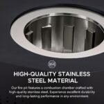 SUNJOY 38 Inch Stainless Steel Smokeless Fire Pit with PVC Cover and Poker - Image 7
