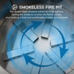 SUNJOY 38 Inch Stainless Steel Smokeless Fire Pit with PVC Cover and Poker - Image 6