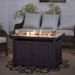 SUNJOY 44 Inch Propane Gas Fire Pit Table with Tile Tabletop & Lava Rocks