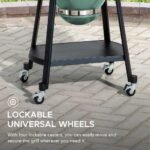 SUNJOY 20 Inch Charcoal Grill, Kamado Grill with Pizza Stone, Ultimate Egg BBQ Grill and Smoker with Wheels - Green - Image 10