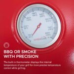 SUNJOY 20 Inch Charcoal Grill, Kamado Grill with Pizza Stone, Ultimate Egg BBQ Grill and Smoker with Wheels - Red - Image 7