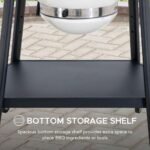 SUNJOY 20 Inch Charcoal Grill, Kamado Grill with Pizza Stone, Ultimate Egg BBQ Grill and Smoker with Wheels - White - Image 11