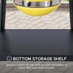 SUNJOY 20 Inch Charcoal Grill, Kamado Grill with Pizza Stone, Ultimate Egg BBQ Grill and Smoker with Wheels - Yellow - Image 10