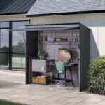 SUNJOY 7' x 3' Outdoor Kitchen / Grill Station with Overhead Lift-Up Door & Folding Sliding Doors for Compact Space - Image 13