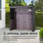 SUNJOY 7' x 3' Outdoor Kitchen / Grill Station with Overhead Lift-Up Door & Folding Sliding Doors for Compact Space - Image 10