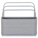 SUNJOY 35 Inch Rust-proof Wicker Pool Float Storage Rack for Floaties - Gray - Image 2