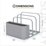 SUNJOY 35 Inch Rust-proof Wicker Pool Float Storage Rack for Floaties - Gray - Image 9