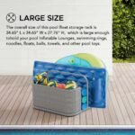 SUNJOY 35 Inch Rust-proof Wicker Pool Float Storage Rack for Floaties - Gray - Image 8