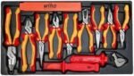 Wiha 32800 Insulated Tool Set with Screwdrivers, Nut Drivers, Pliers, Cutters, Ruler, Knife and Sockets in Rolling Tool Case, 10,000 Volt Tested and 1000 Volt Rated, 80-Piece Set