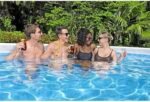 Bestway Power Steel 18′ x 9′ x 48″ Rectangular Metal Frame Above Ground Outdoor Swimming Pool Set with 1,500 GPH Filter Pump, Ladder, and Pool Cover - Image 6