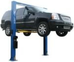ATLAS Automotive Equipment 9OHSC-SS 2-Post Vehicle Overhead Lift, 11’9” Minimum Ceiling Height, 9,000lb Capacity, Clear Floor, 11’10” Height, 3-Stage Front and 2-Stage Rear Arms, for DIY/Hobbyists