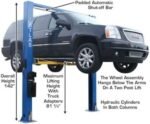 ATLAS Automotive Equipment 9OHSC-SS 2-Post Vehicle Overhead Lift, 11’9” Minimum Ceiling Height, 9,000lb Capacity, Clear Floor, 11’10” Height, 3-Stage Front and 2-Stage Rear Arms, for DIY/Hobbyists - Image 7